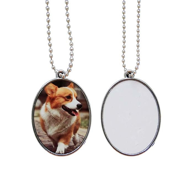 Custom Logo Blank Double Sided Sublimation Metal Pet Name ID Chain Dog Tags For Sublimation Printing