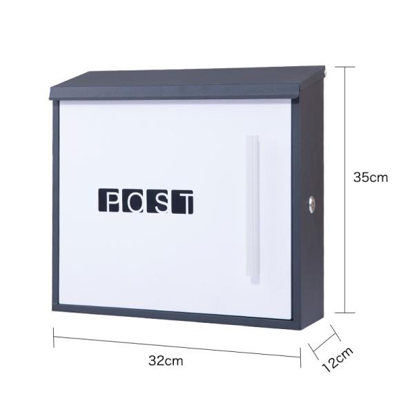 Wall Mount Lockable Mailbox Modern Outdoor Galvanized Metal Parcel Box Packages
