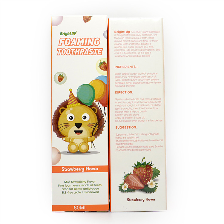 50ml Kids Toothpaste Mousse Swallowable Teeth Mothproof Strawberry Oral Cleaning Foaming Liquid