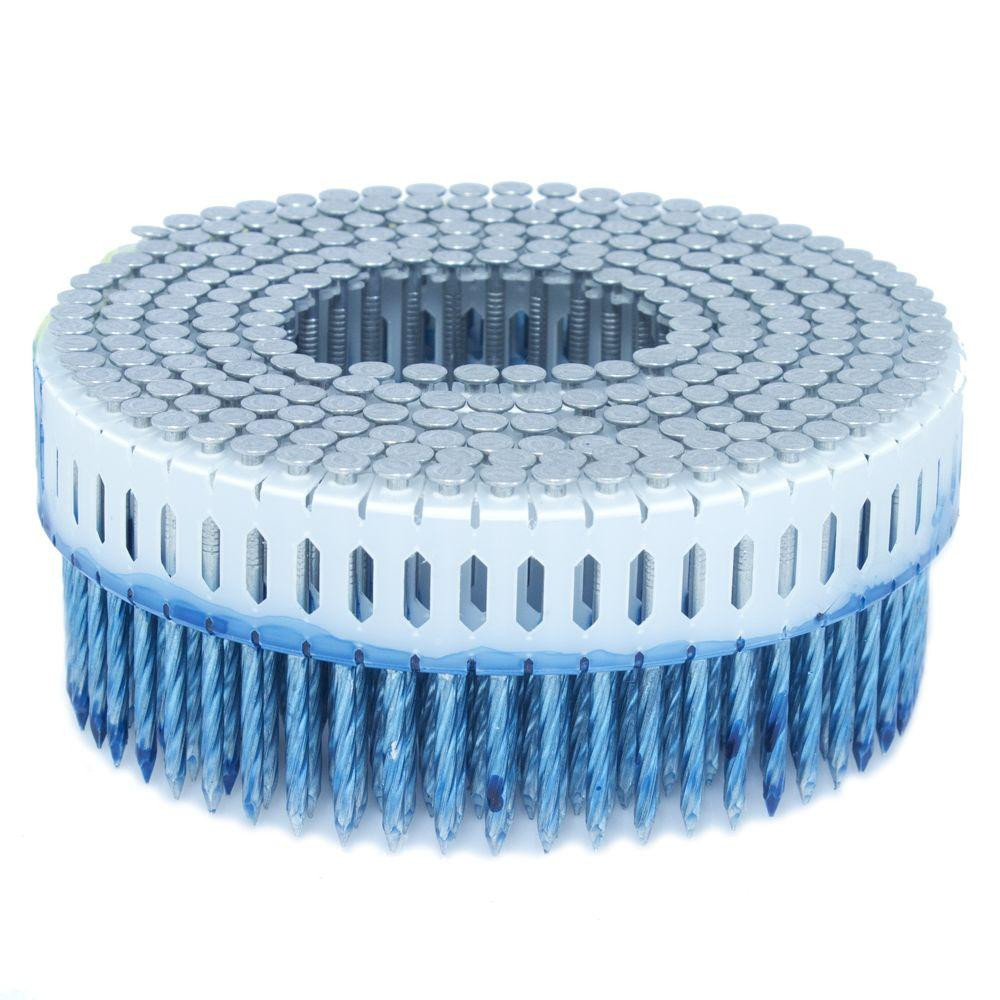 Bright Finish Stainless Steel Coil Nails , Flat Head Ring Shank Finish Nails