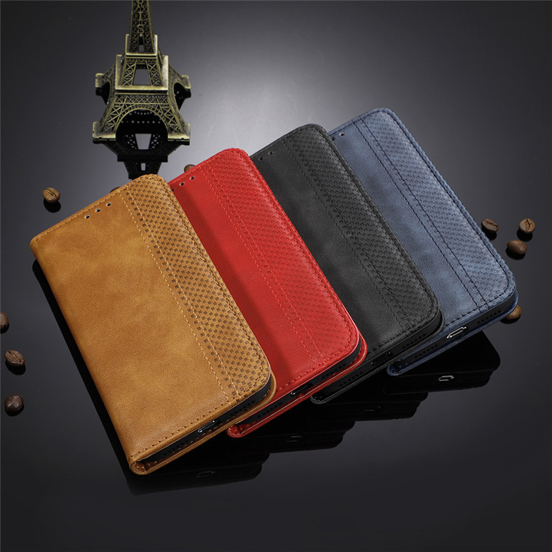 1.5mm Leather Phone Cases Wallet Design Vintage Card Pocket Kickstand