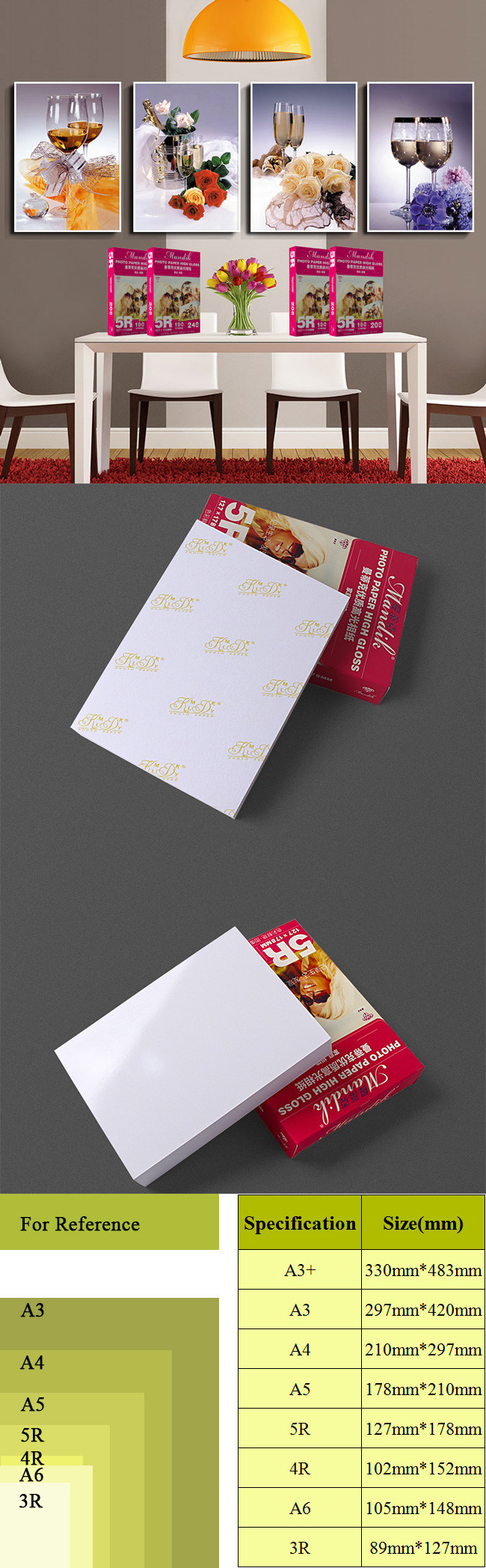 5R Super White Instant Dry Glossy Inkjet Photo Paper