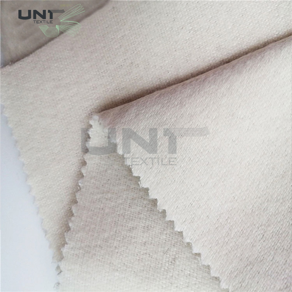 Wool Necktie Interlining Plain Weave / Polyester Tie Interlining Good Elasticity
