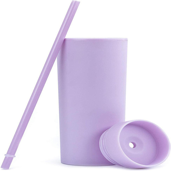 16oz Double Wall Matte Pastel Colored Acrylic Tumblers With Lids And Straws