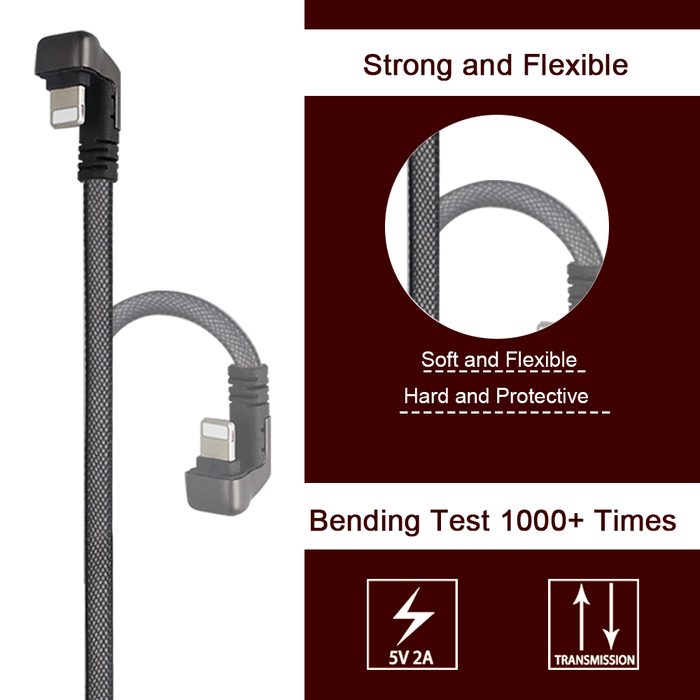2.1A High Speed Fast Charging Data Transmission Cable For 5S Nylon Braided