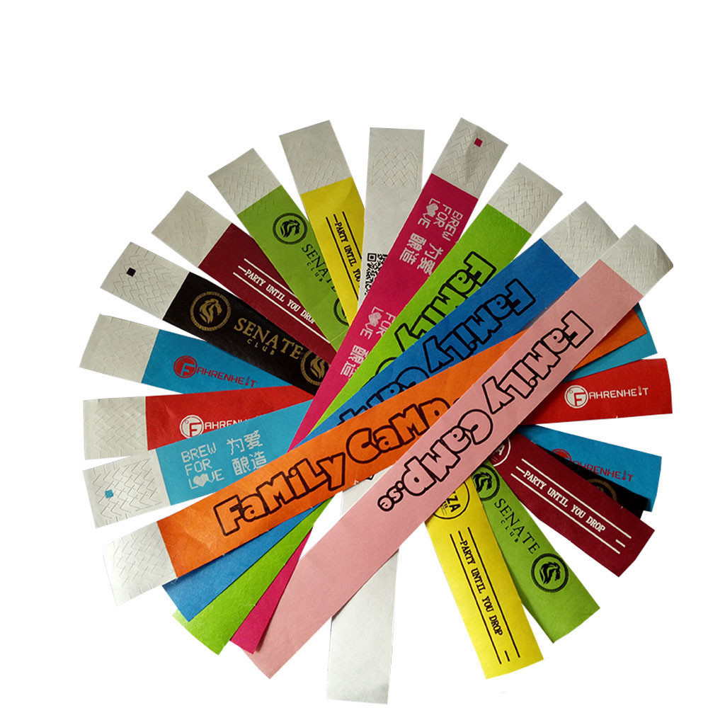 Waterproof Customize Event Tyvek Paper Wristbands Durable Snap Closure for Easy Control
