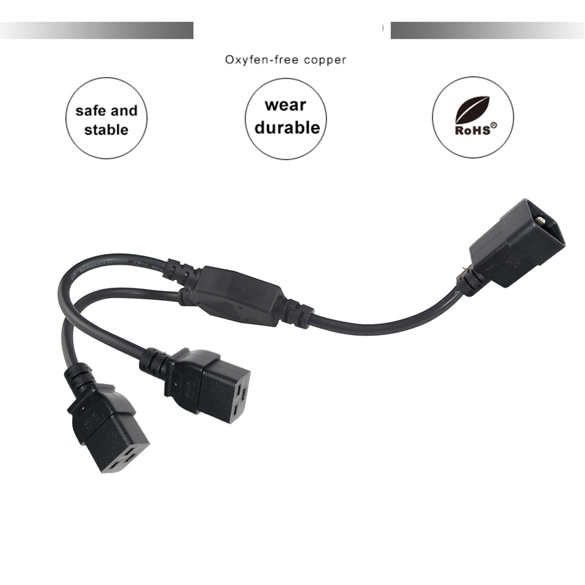 C20 Male To Iec Socket C19 15A Black H05vvf 3G 1.5Mm 250V 10A 13A 16A Supply Power Cord
