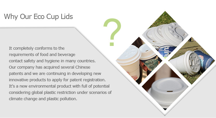 100% Biodegradable Reusable Natural Sugarcane Pulp 80Mm Dome Paper Cup Lids For Coffee Shop