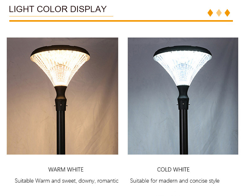 Irradiation Area Pathway Solar Garden Light High Brightness Decorative Commercial