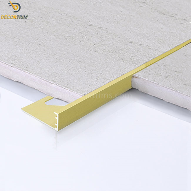 Black / Silver Metal L Trim Metal Tile Trims 8mm×2300mm