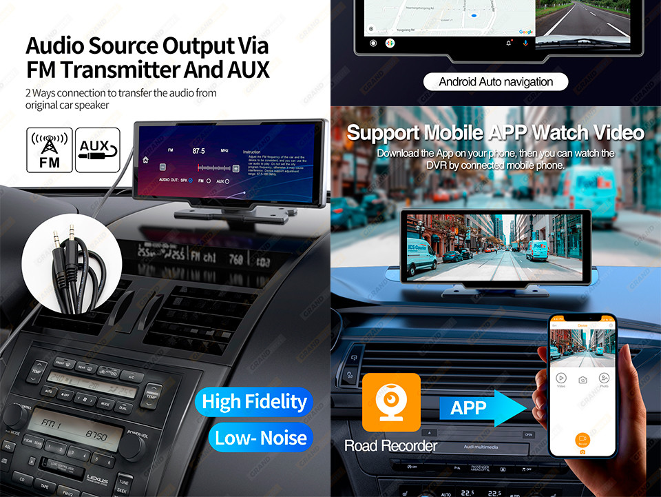 GPS 4K Dual Lens Vehicle Blackbox DVR 2160P Android Auto Dash Cam Dashboard Car