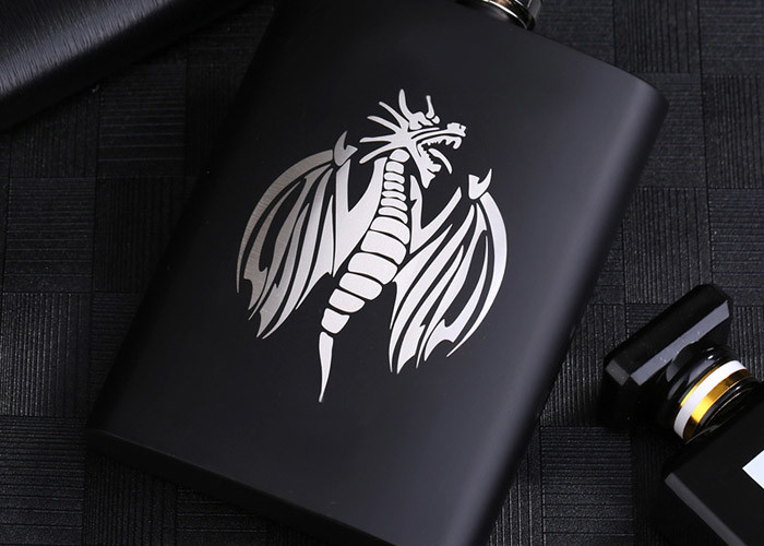 High End Kitchen Household Items Matte Black Hip Flask Spray Paint 8 Oz
