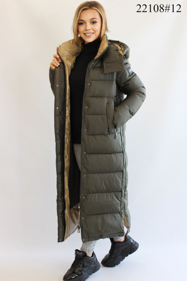 FODARLLOY Ladies Warm Hooded Solid Color Cotton-padded Clothes Women Long Down Winter Slim Jackets