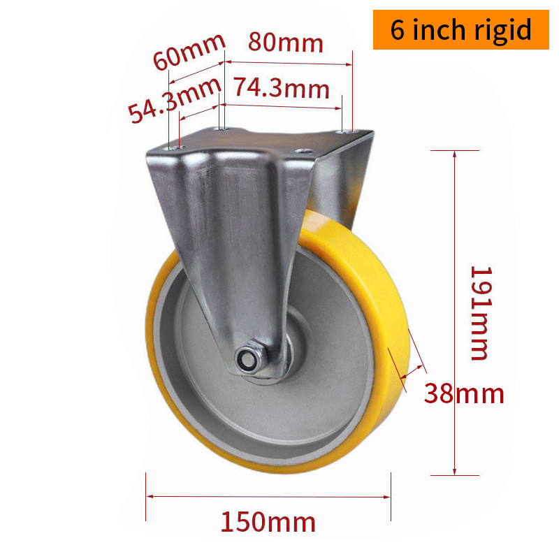 EDL‌ Medium Duty 6inch Aluminum Caster Plate by Rigid , Swivel and Brake Type 300kg