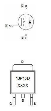 13P10D -100V Mosfet Power Transistor For Power Management ESD Protested
