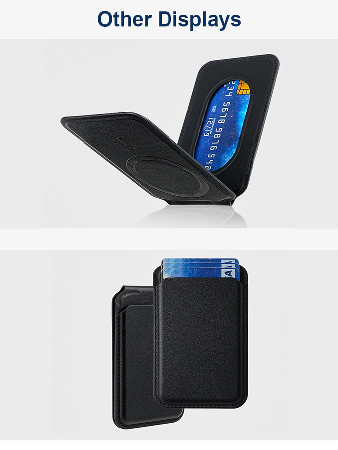 Adjustable Magnetic Wallet 5 Card Holder Stand Secure Grip Finger Loop For IPone
