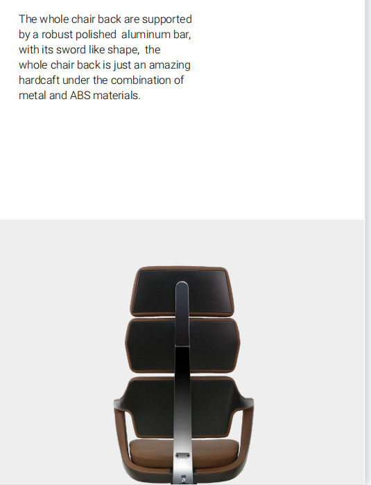 Executive Swivel Ergonomic High Back Office Chair PU Leather Middle Back 23.2 KGS