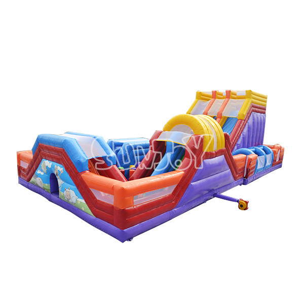 20M Giant Slides Fun City Obstacle Course Bouncer Inflatable Bouncy Castle Jump Inflatable