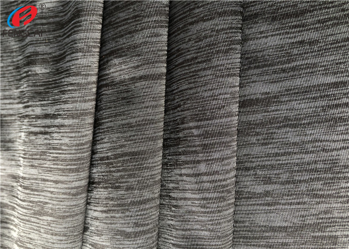 Melange Grey Coolmax 95% Polyester 5% Spandex Weft Knitted Fabric