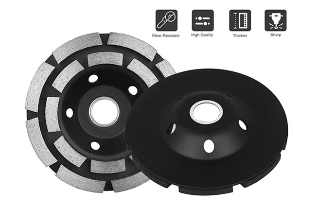 Black 5 Inch 125mm Double Row Diamond Cup Wheel Sintered