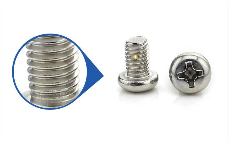 DIN Standard Stainless Steel Cross Slot Round Head Screws and Nuts Fasteners in Hebei