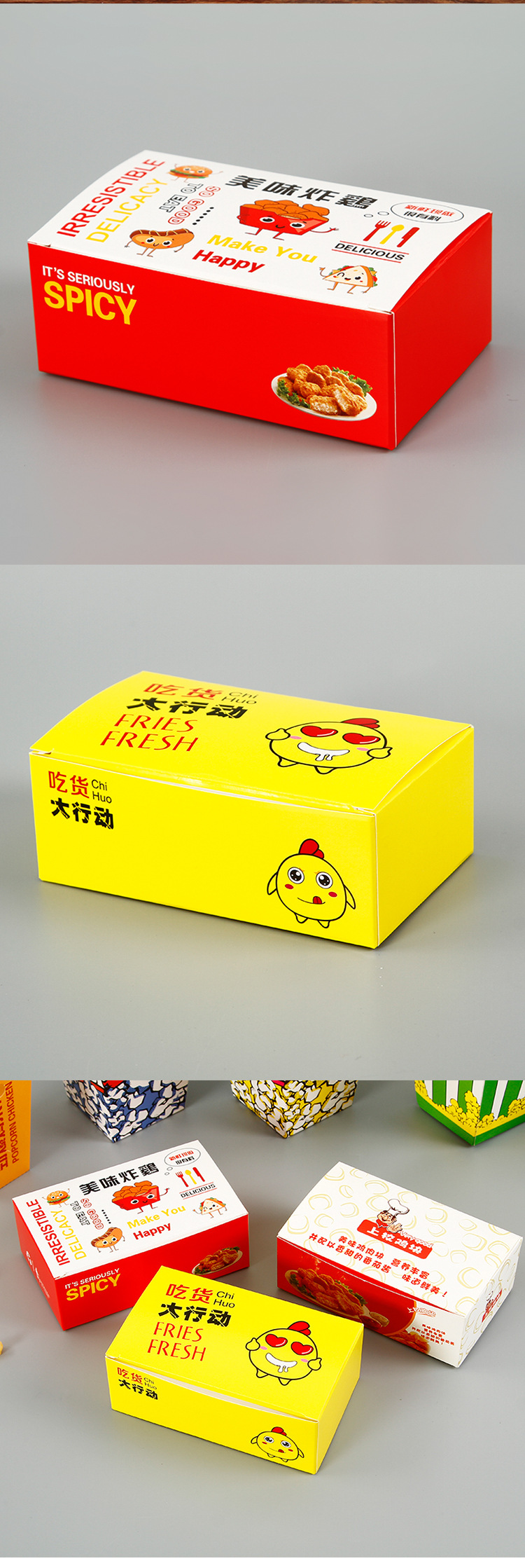 Customised kraft Charcuterie Board Fried Chicken Takeaway Boxes For Food Pastries