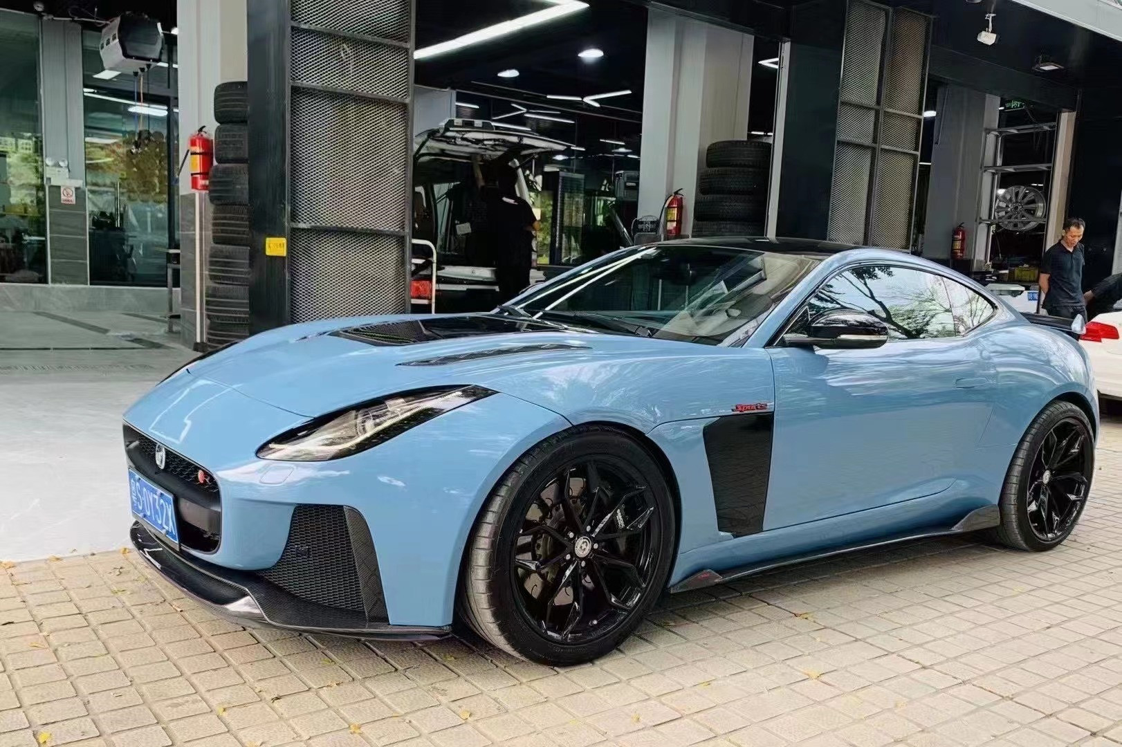 For Jaguar F-Type Body Kit Carbon Fiber and FPR F-type Upgraded SVR Style Front Bumper Body Kit