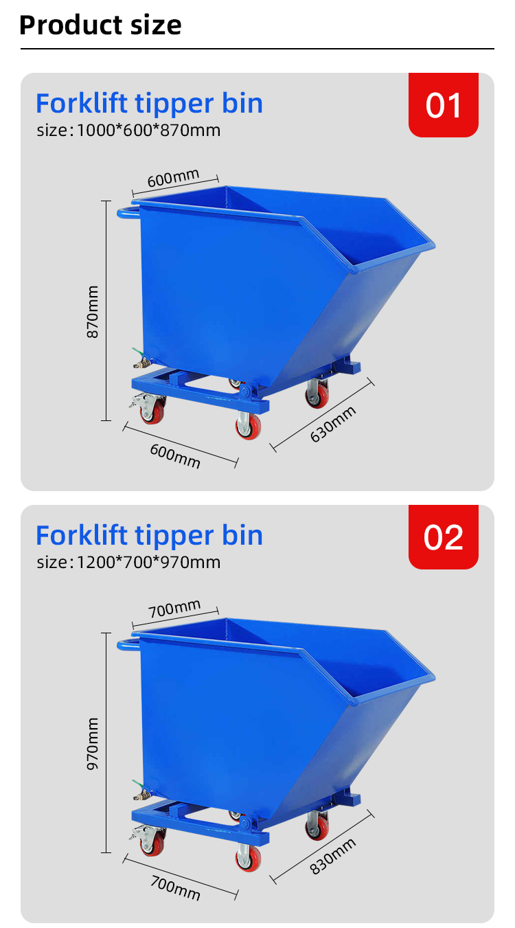 Medium Duty Steel Self Dumping Hopper Stackable For Construction