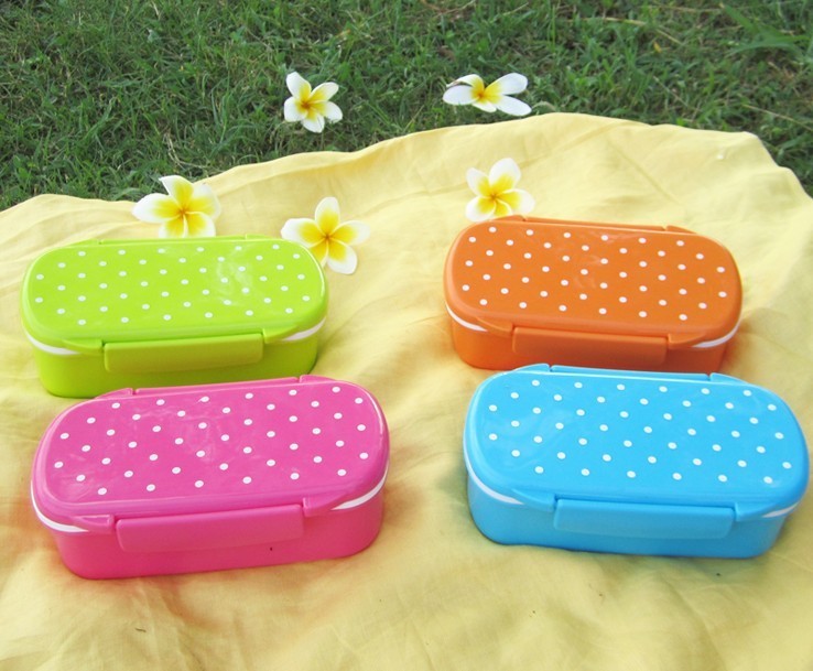 470ml colorful lunch box & plastic lunch box & green/blue/ pink color food carrier