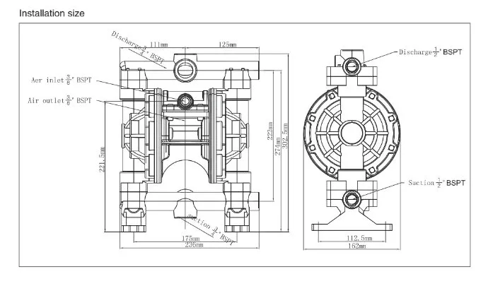 1/2 Inch Stainless Steel Pneumatic Double Diaphragm Pump