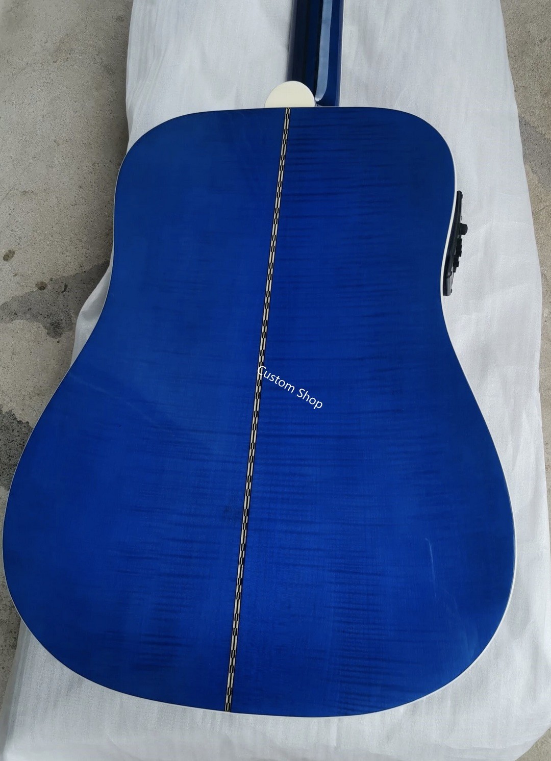 Custom AAAAA 12 Strings All Solid Wood Doves in Flight Viper Blue Acoustic Folk Guitar AAAA solid spruce wood top