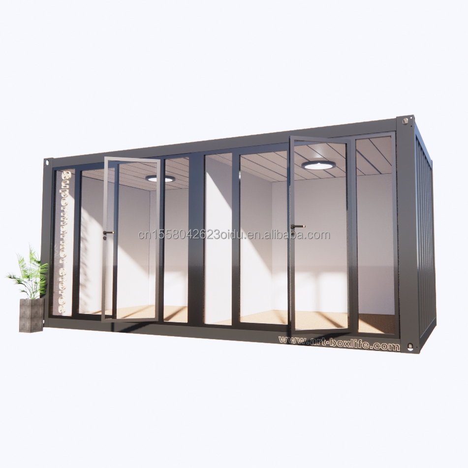 Aluminum Alloy Windows and 50/75/100mm Wave Sandwich Panel 20ft Prefab Container Clothing Store Container Kiosk Mobile Shop