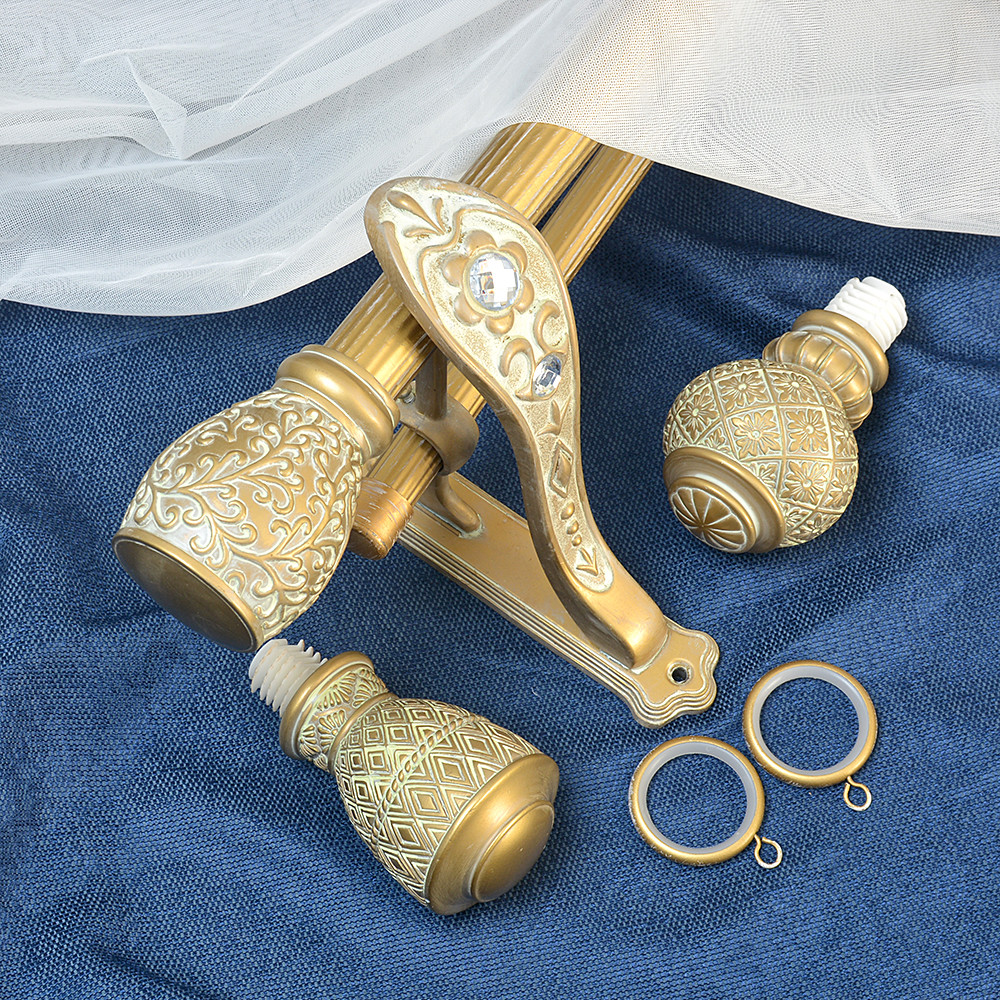 16mm Curtain And Rod Set Double Aluminum Alloy Curtain Decorative Finials