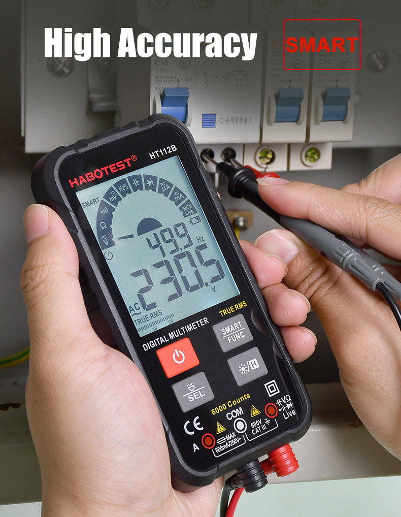 Flashing Light HT112B 600A 600uA Habotest Multimeter