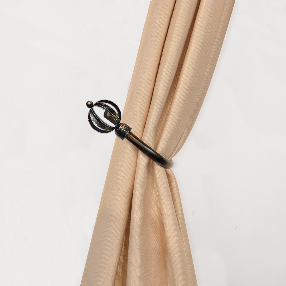Black And Copper Color 28mm Pipe Curtain Rods Set For Bedroom