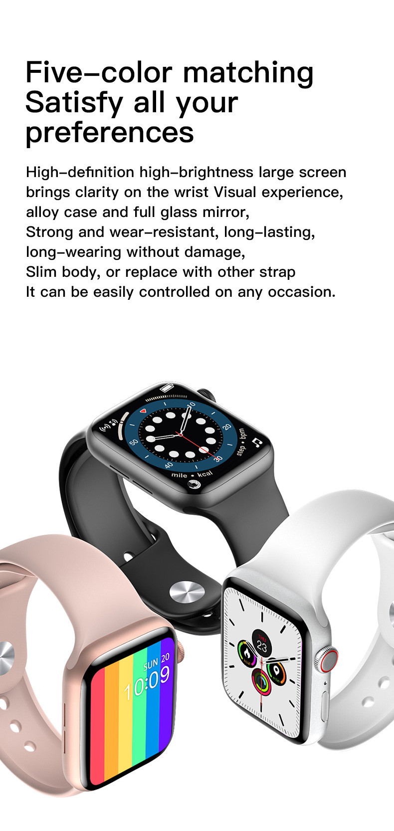 1.75 Inch Mtk Chipset Wallpaper Smartwatch IWO W26+ Pro ECG