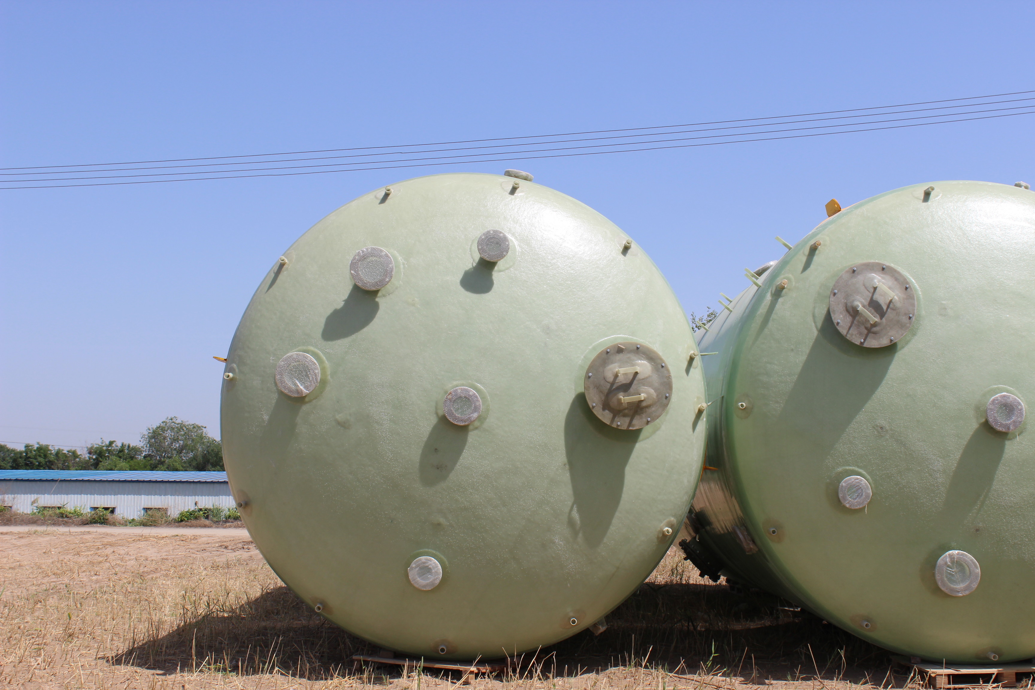 Horizontal Frp Acid Storage Tank In Chemical Production Line 1000mm*1820mm