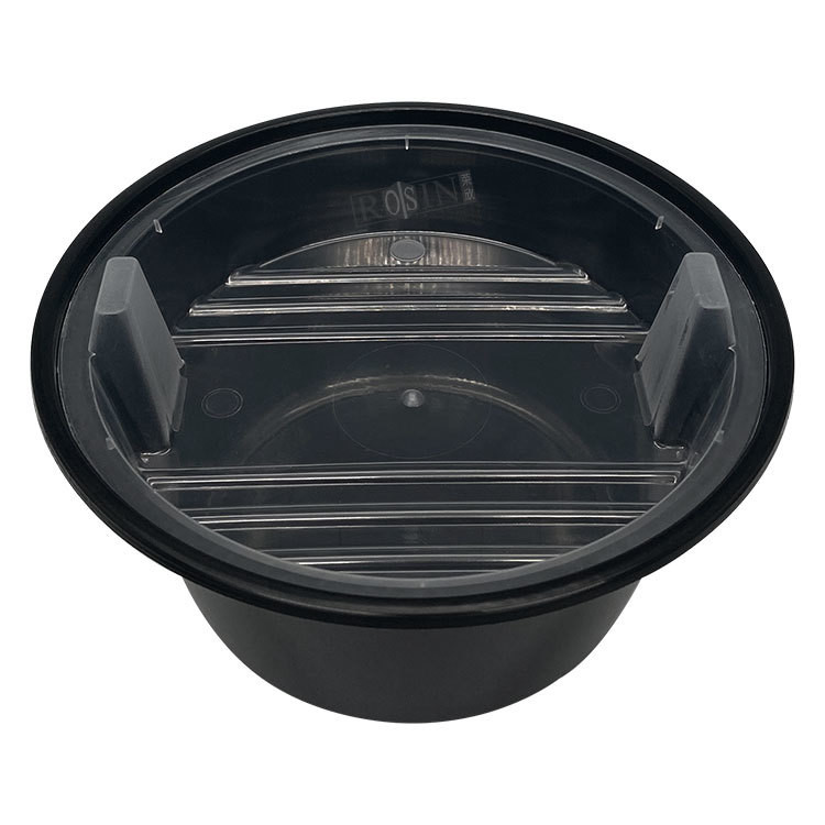 Disposable PP 2 Level Takeaway Food Container Round Plastic Takeaway Bowl With Covers