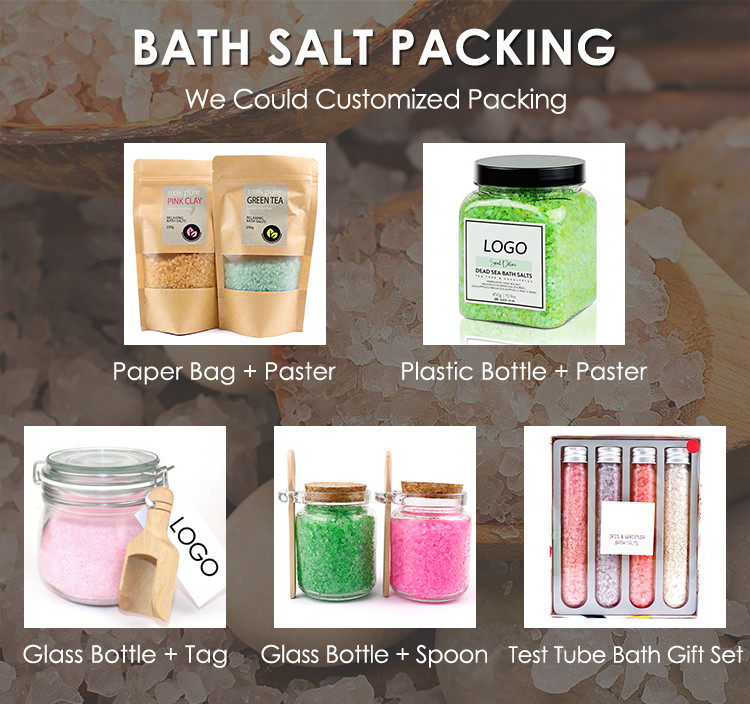 Rose Petal Relaxing Bath Salts OEM Spa Relaxing Dead Sea Lavender Bath Salts With Flowers