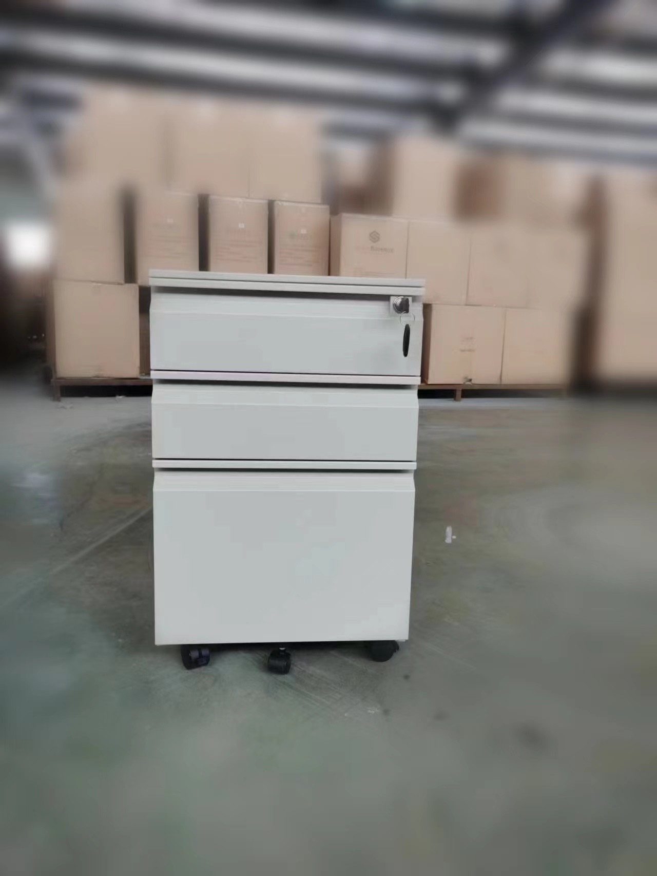 Goose Neck 3 Drawer Mobile Pedestal Cabinet RAL Color