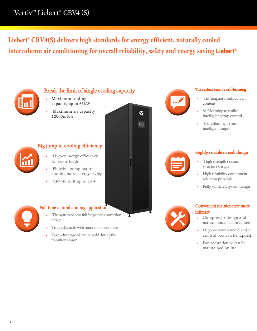 Lab Data Center Cooling Solution Emerson Vertiv Liebert CRV4S 30 68KW Air Conditioner