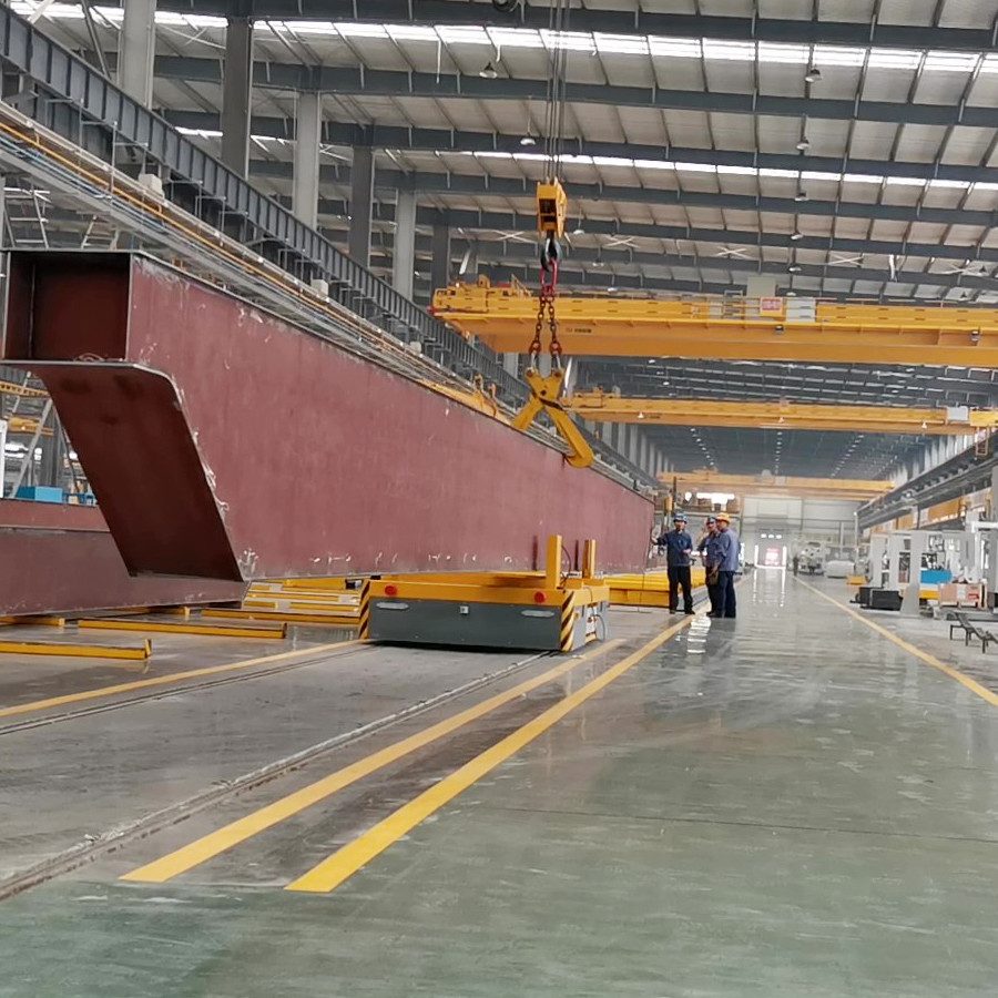 Yellow Color 20 Tons Shipbuilding Using Rail Transfer Trolleys
