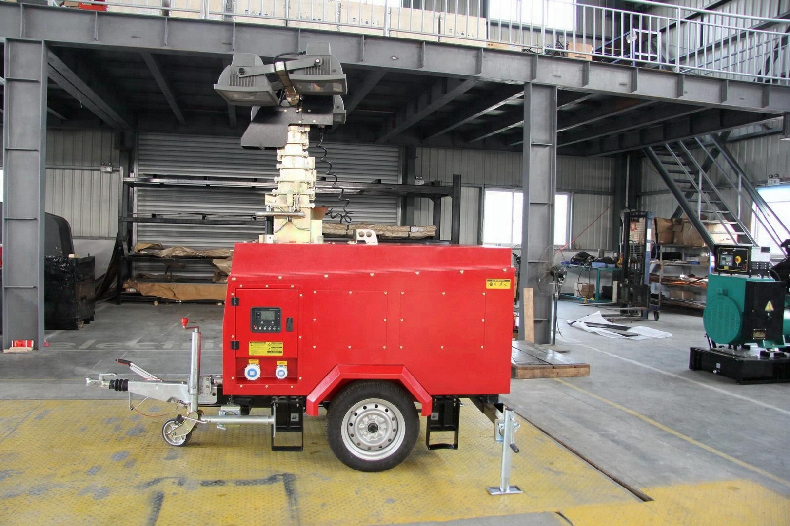 4x350W 9m Diesel Portable Light Tower 2KW Honda Generator Crane Light