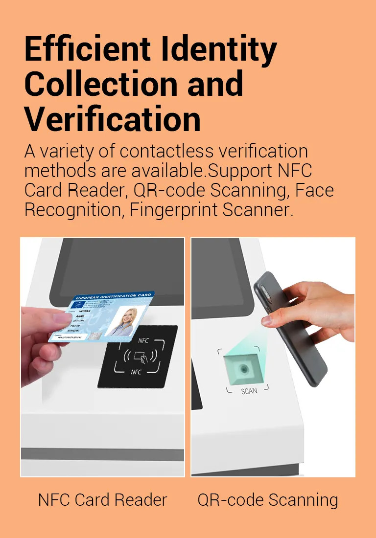 Standing Touch Screen Monitor Self-Service Kiosk Multifunction Self Service Terminal
