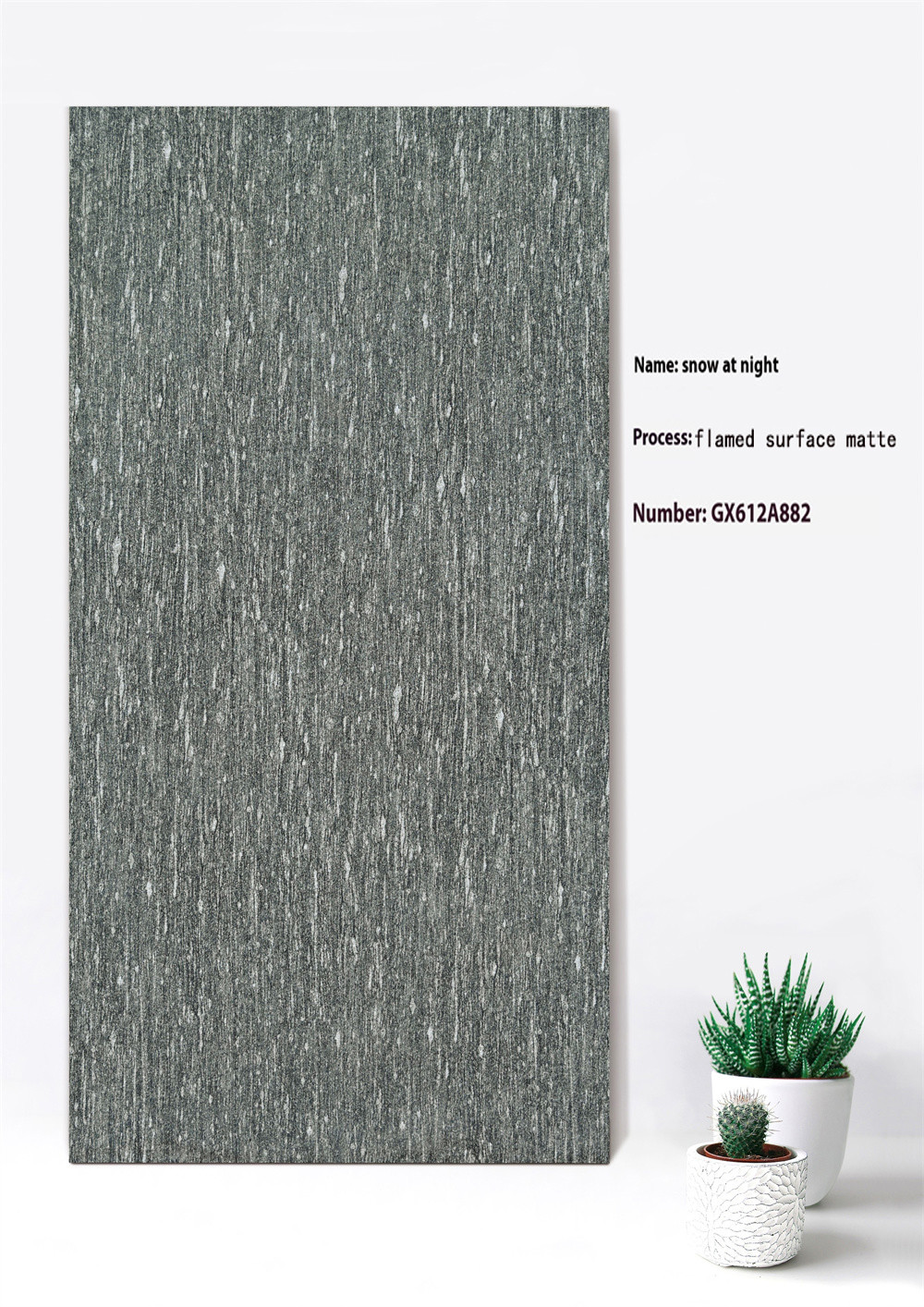 60x120cm Flamed Surface Matte Gray Curtain Wall Thick Tile For Balcony ISO9001 Acid-Resistance