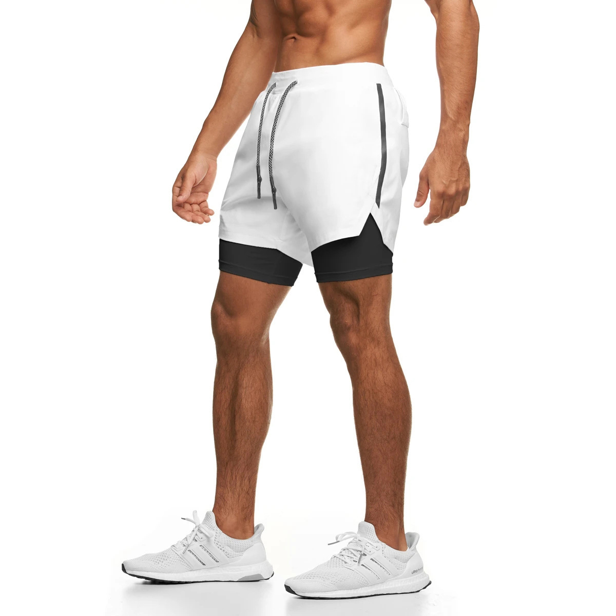 Men Gym Workout Shorts Jogger Basketball Sports Running With Pockets