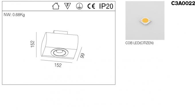 Pure Aluminum Max 50Watt G53 Square Surface Mount Can Light For Hotel
