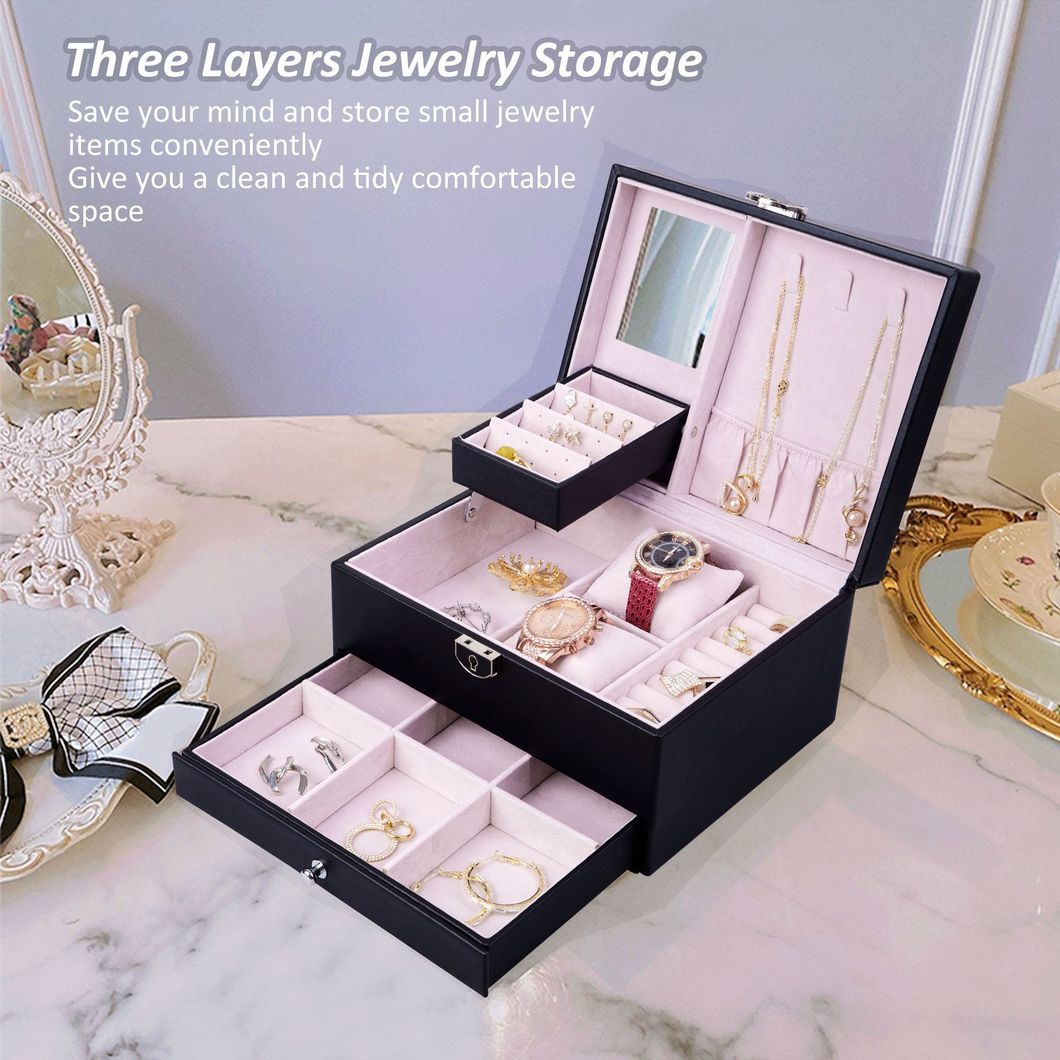 Luxury PU Leather Flannel Packaging Packing Storage Gift Box Case for Ring Earring Pendant Necklace Bracelet Bracelet Watch Cigar Perfume Jewelry Jewellery Set