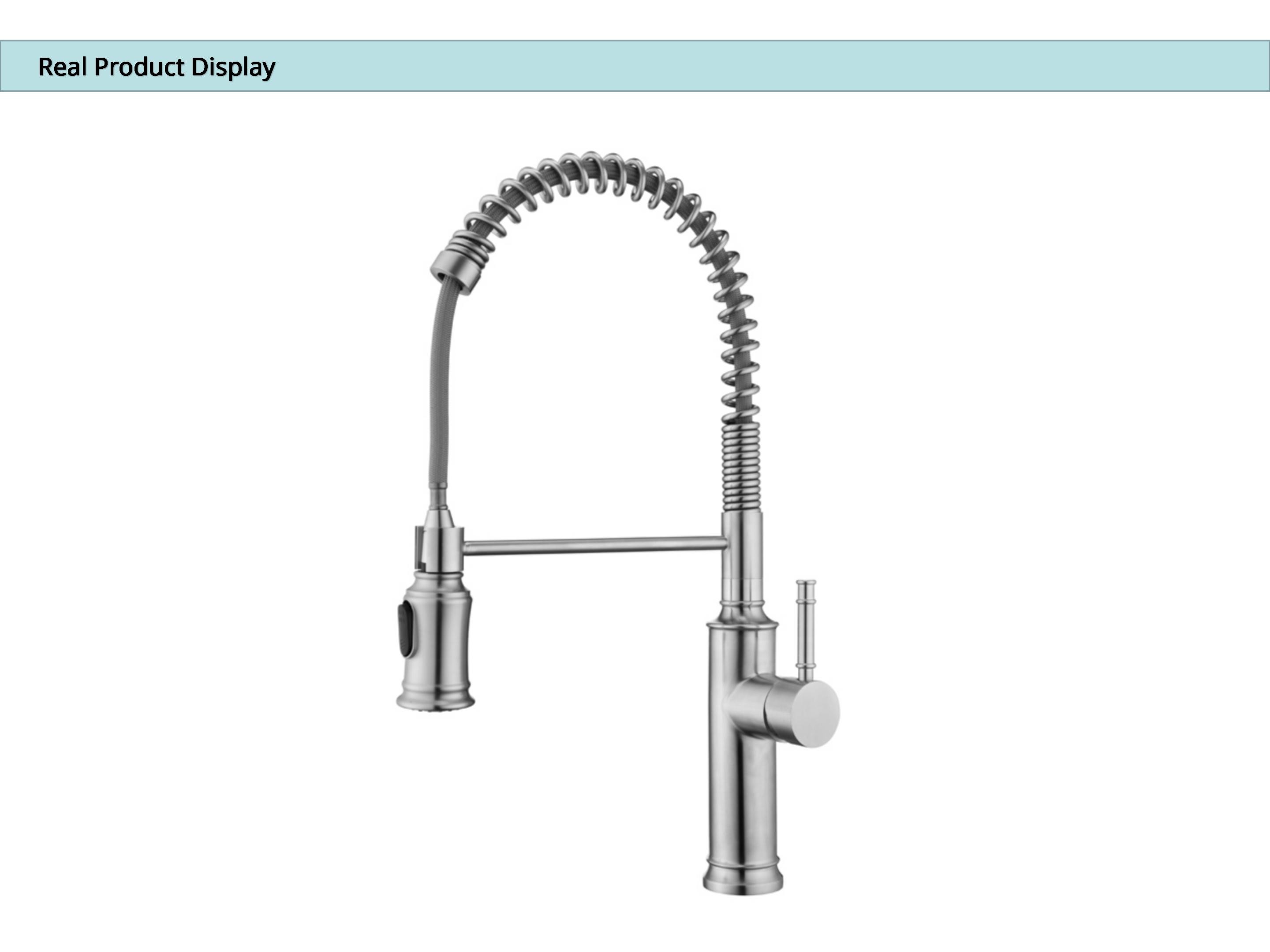 Single Lever Deck Mount Kitchen Sink Faucet Retractable Hose DC4.5V-6.5V
