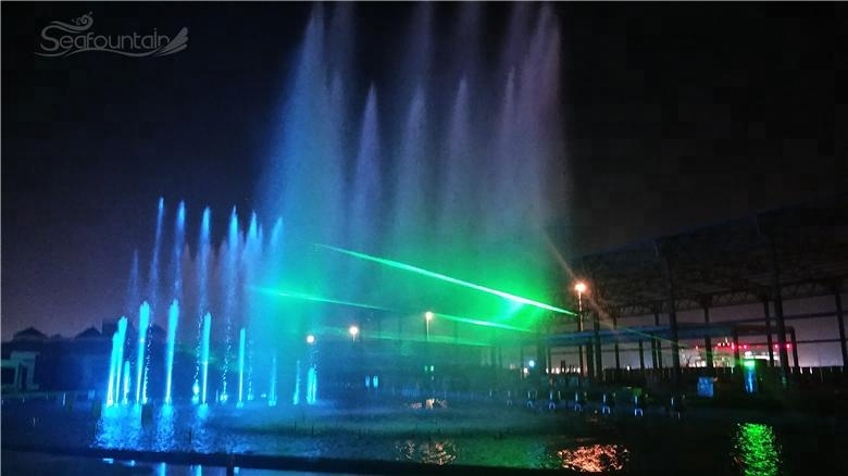 Colorful Music Dancing Fountain Project With LED Lights Performance